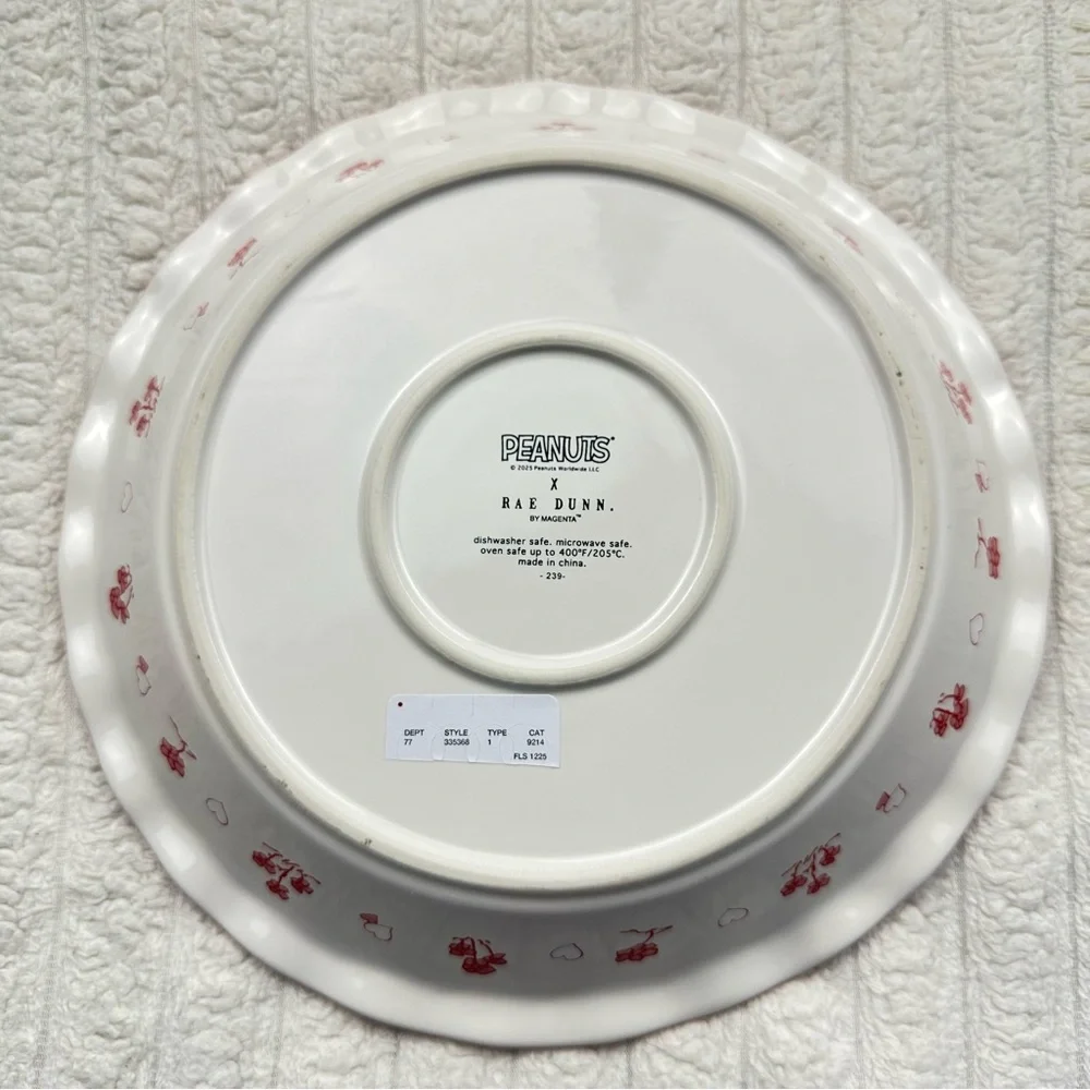 Rae Dunn Peanuts Pink Pie Plate Bakeware